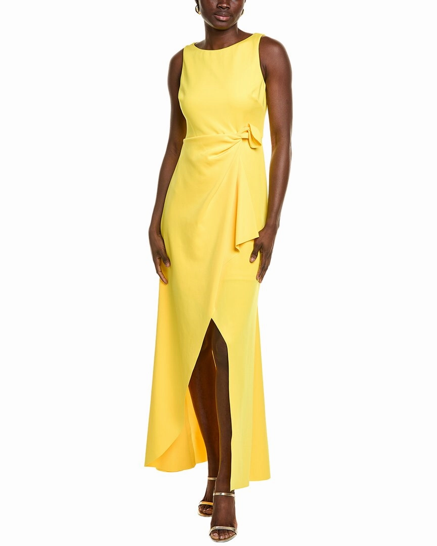 Badgley Mischka Side Drape Wrap Skirt Gown
