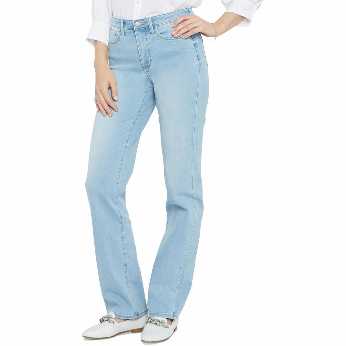 Bailey Womens Denim Mid-Rise Straight Leg Jeans