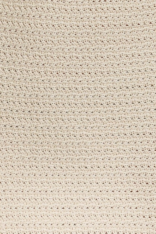 Bali Square Neck Sleeveless Crochet Midi Dress