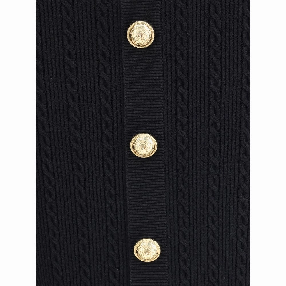 Balmain BUTTONED TORSADE KNIT LONG MIDI Women's SKIRT