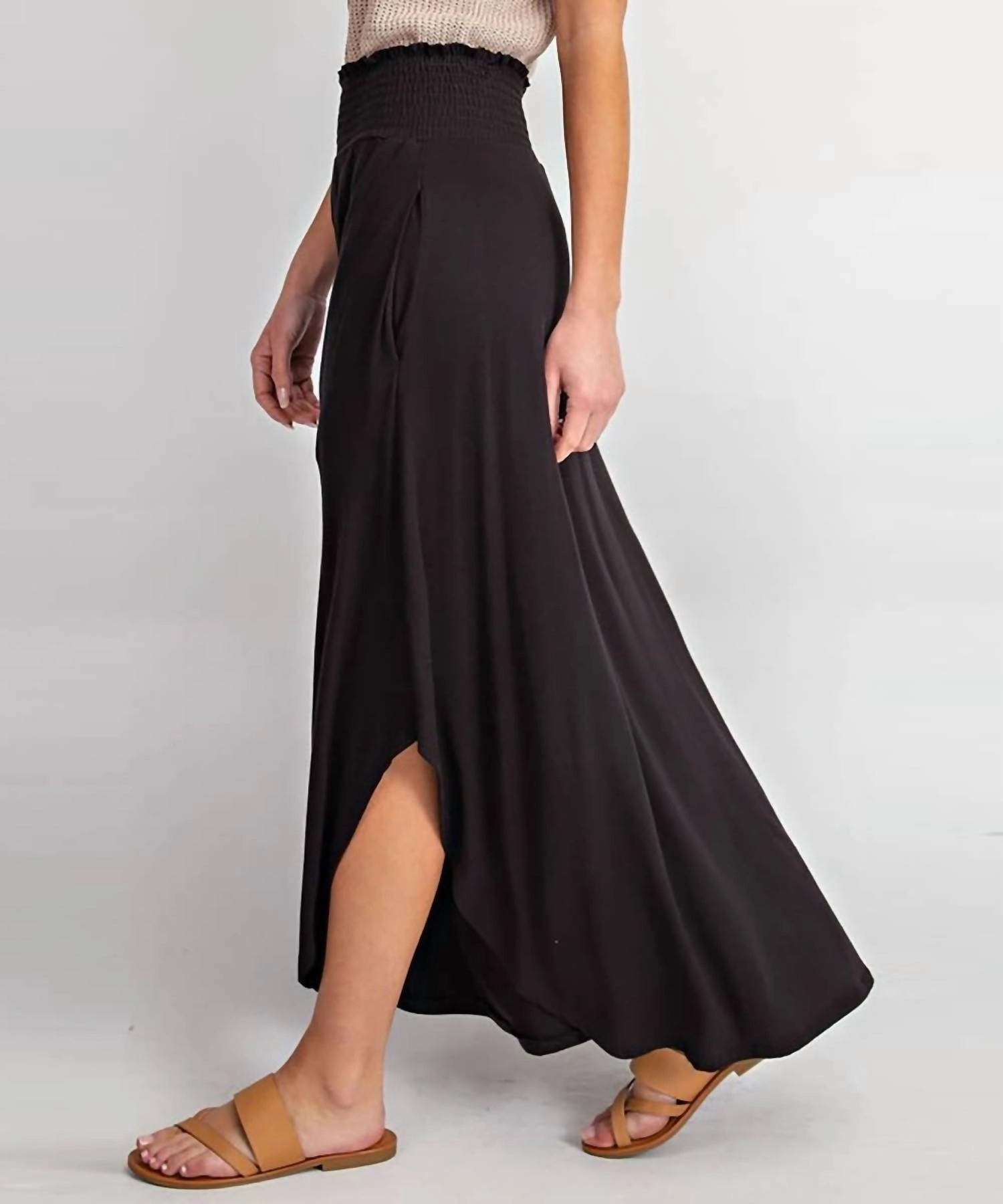 Bamboo Maxi Skirt In Black