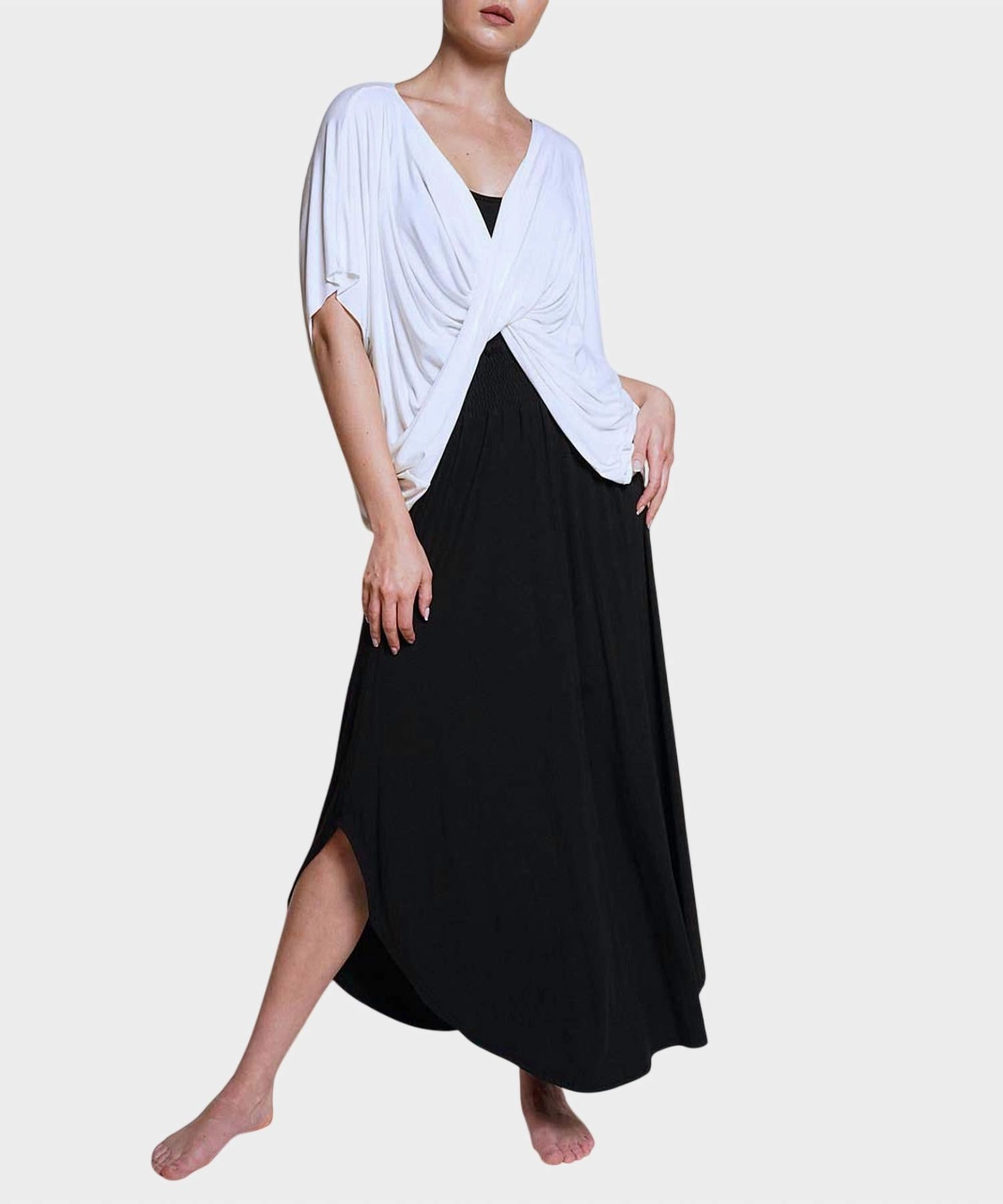 Bamboo Maxi Skirt In Black
