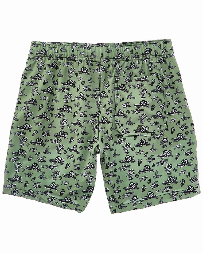 Beach Bros Geo Floral Leaf Swim Trunk