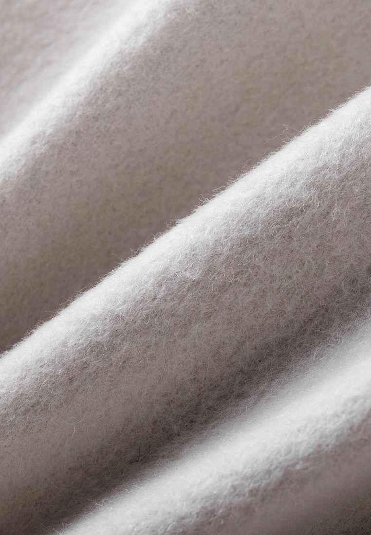 Bead-detail Maxi-length Wool Coat