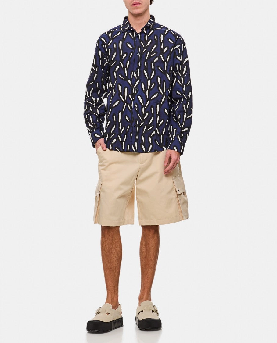 Beige Multi-Pocket Cargo Shorts