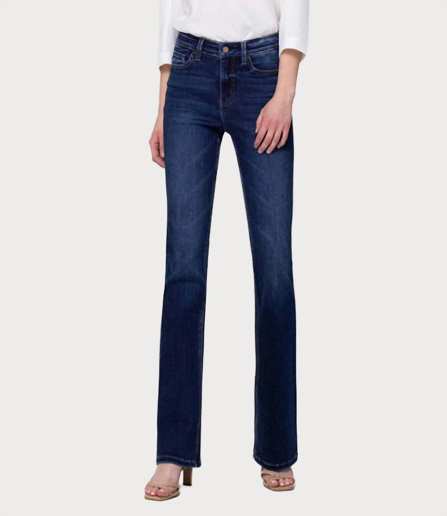 Belle High Rise Bootcut Jeans - Plus In Dark Blue