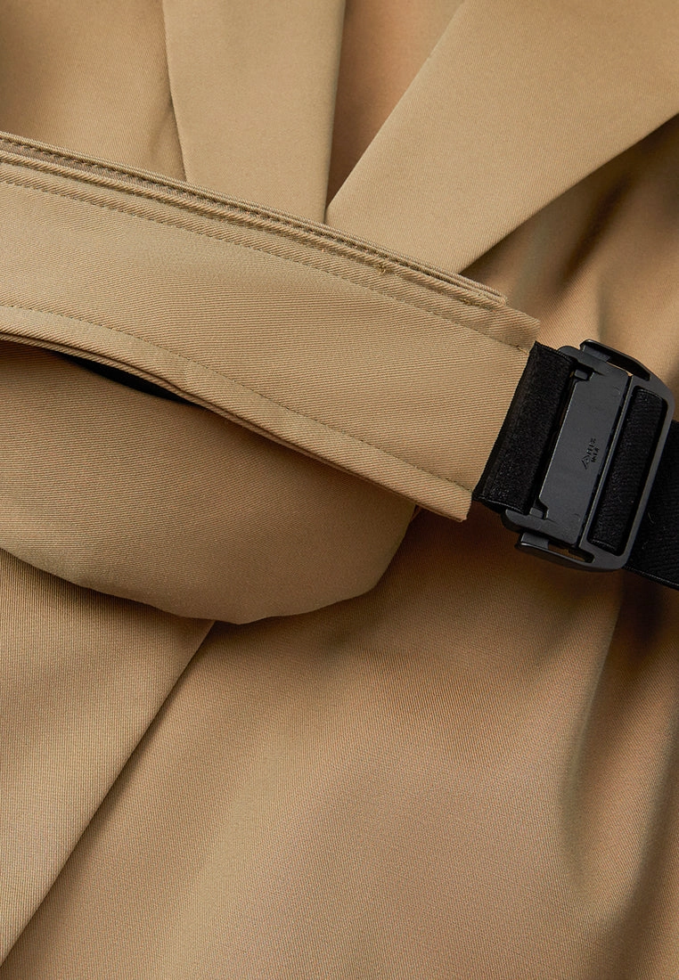 Belt-bag Notched-lapel Maxi-length Jacket