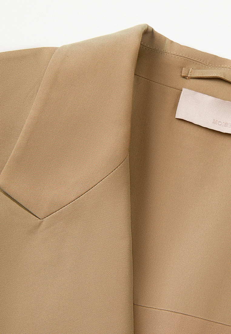 Belt-bag Notched-lapel Maxi-length Jacket