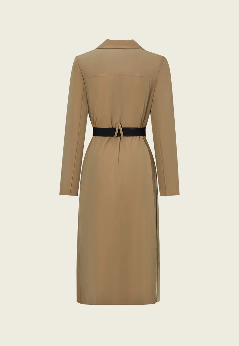 Belt-bag Notched-lapel Maxi-length Jacket