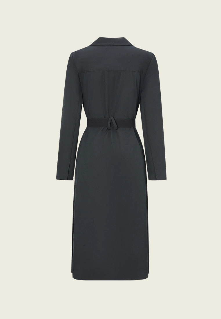 Belt-bag Notched-lapel Maxi-length Jacket