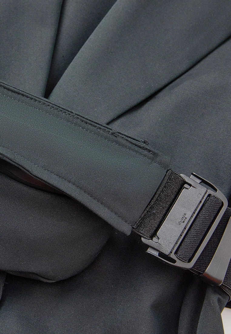 Belt-bag Notched-lapel Maxi-length Jacket