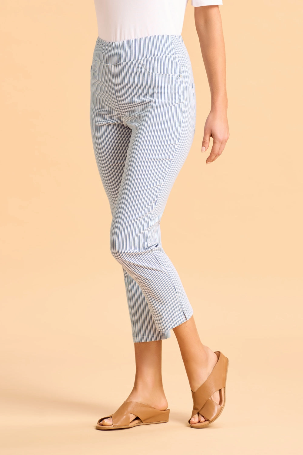 Bengajean 3/4 Seersucker - Navy & White Stripe