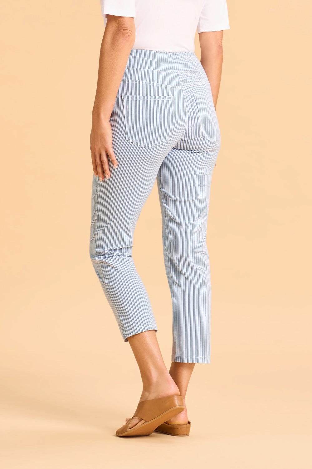 Bengajean 3/4 Seersucker - Navy & White Stripe