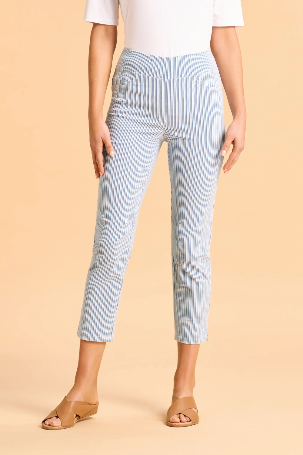 Bengajean 3/4 Seersucker - Navy & White Stripe