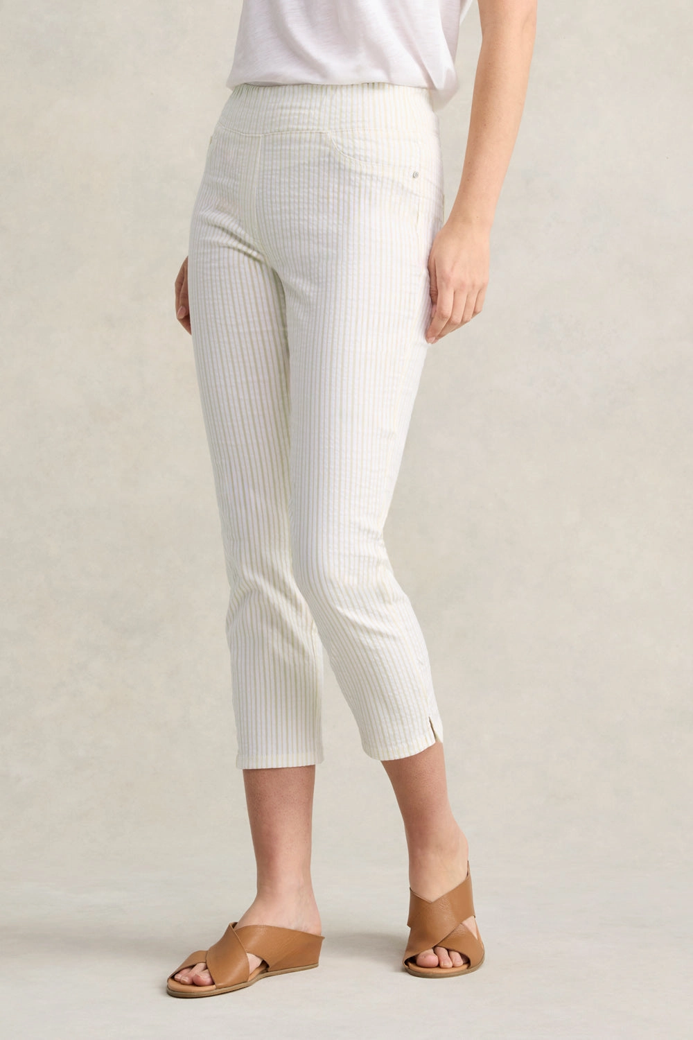 Bengajean 3/4 Seersucker - Yellow & White Stripe