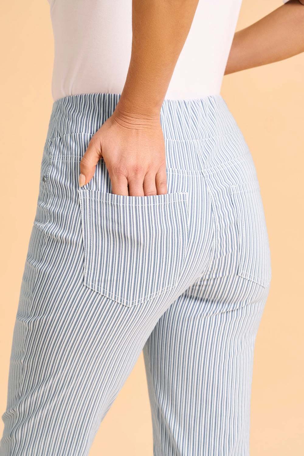 Bengajean 7/8 Seersucker - Navy & White Stripe