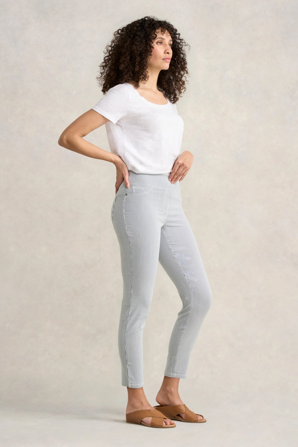 Bengajean  7/8 Seersucker - Navy & White Stripe