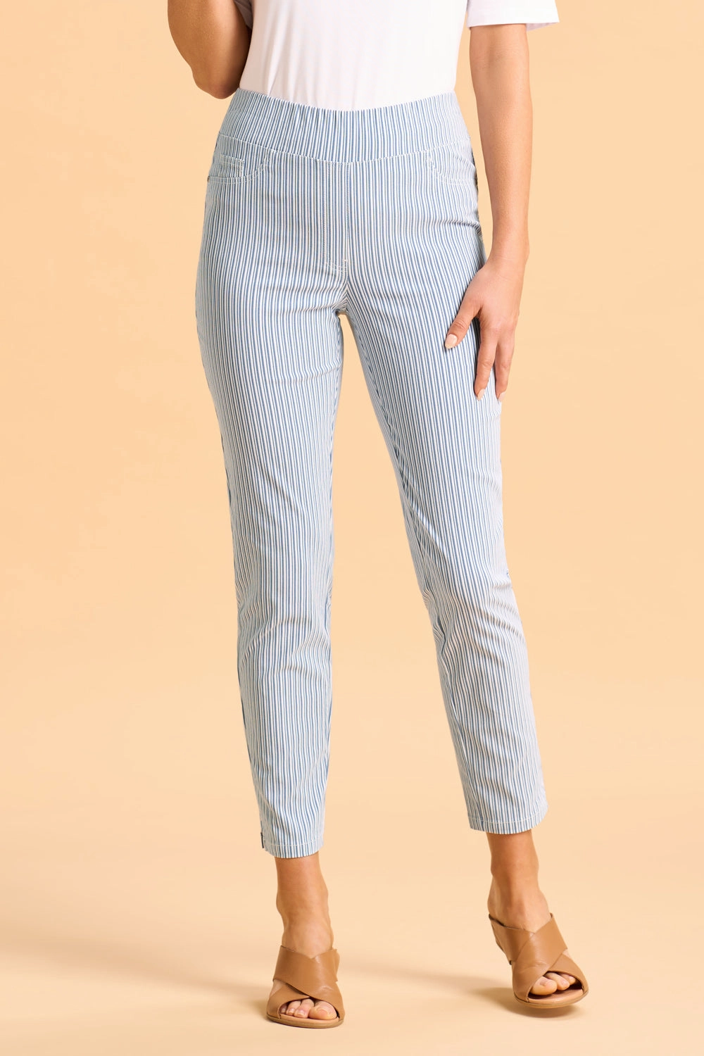 Bengajean 7/8 Seersucker - Navy & White Stripe