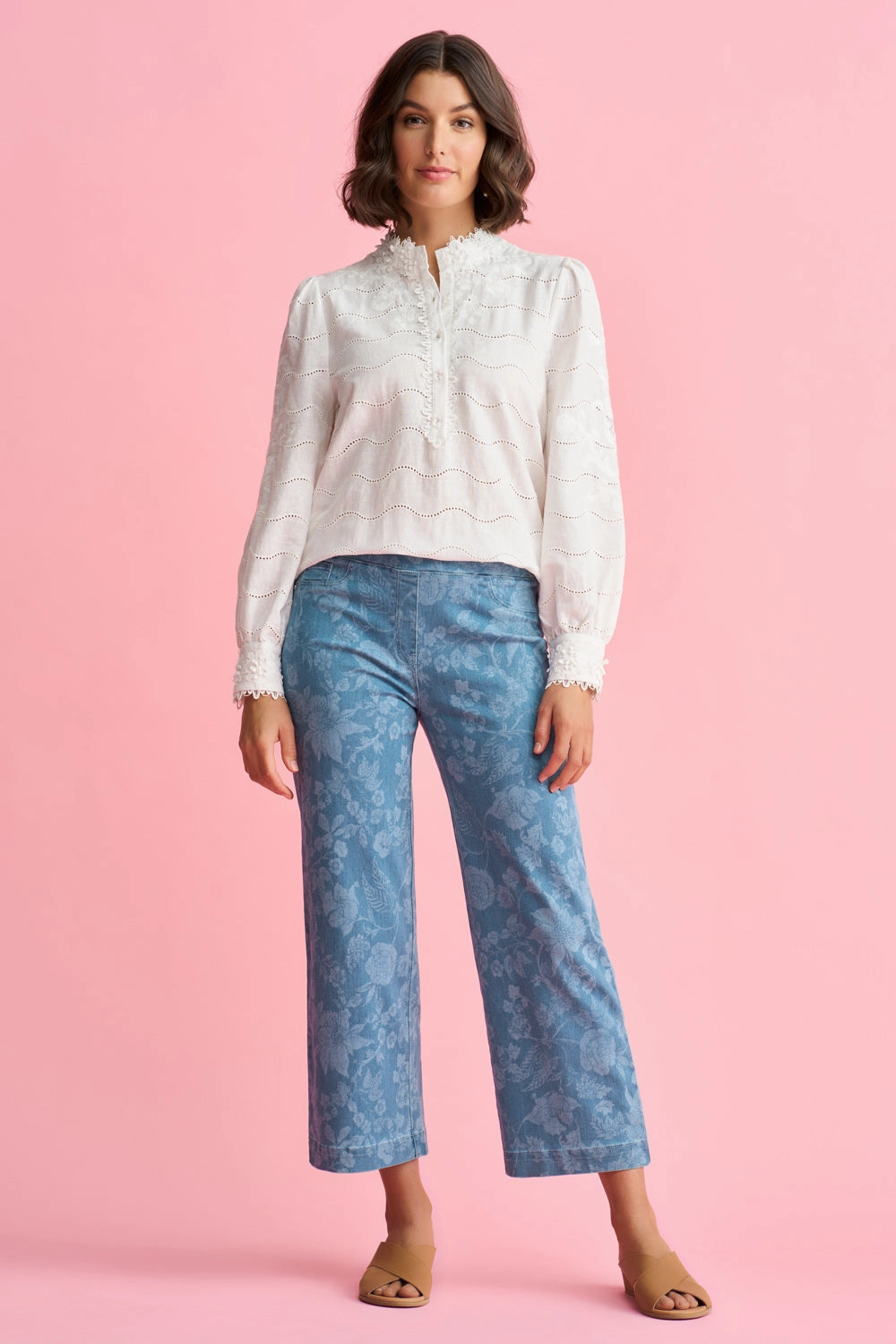 Bengajean 7/8 Wide Leg - Botanic Laser Print