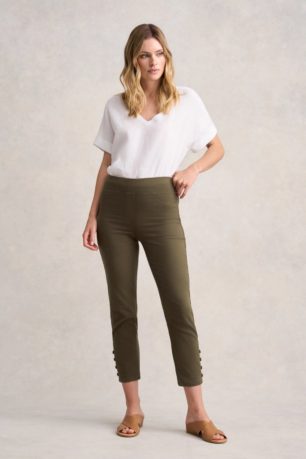 Bengajean 7/8th Button Detail - Dusty Olive