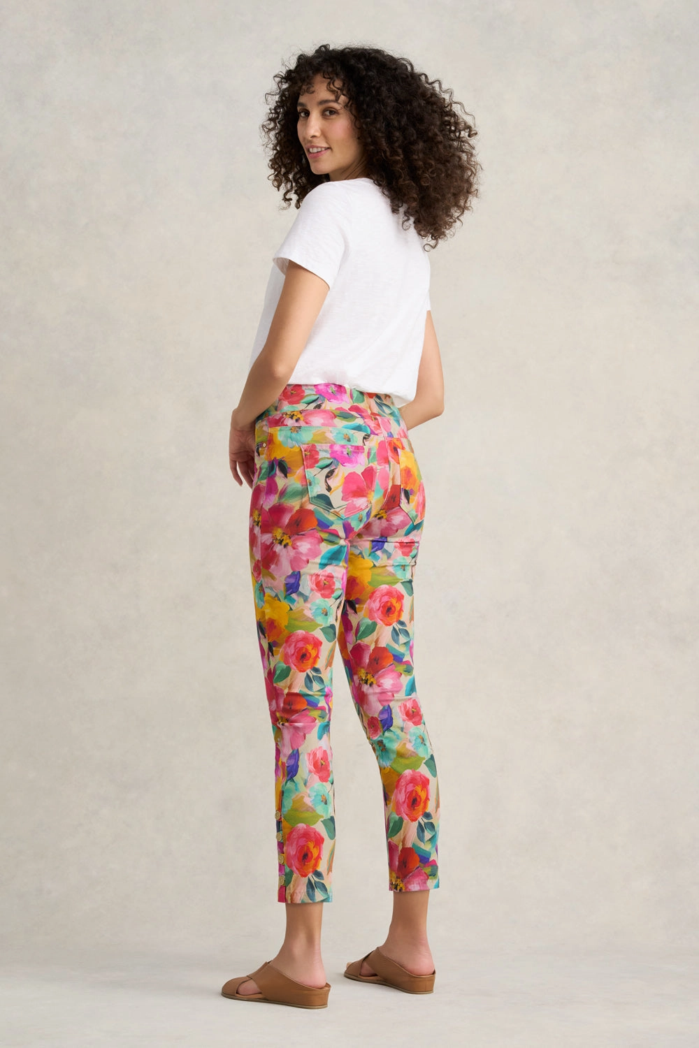 Bengajean 7/8th Button Detail - Multi Roses Print