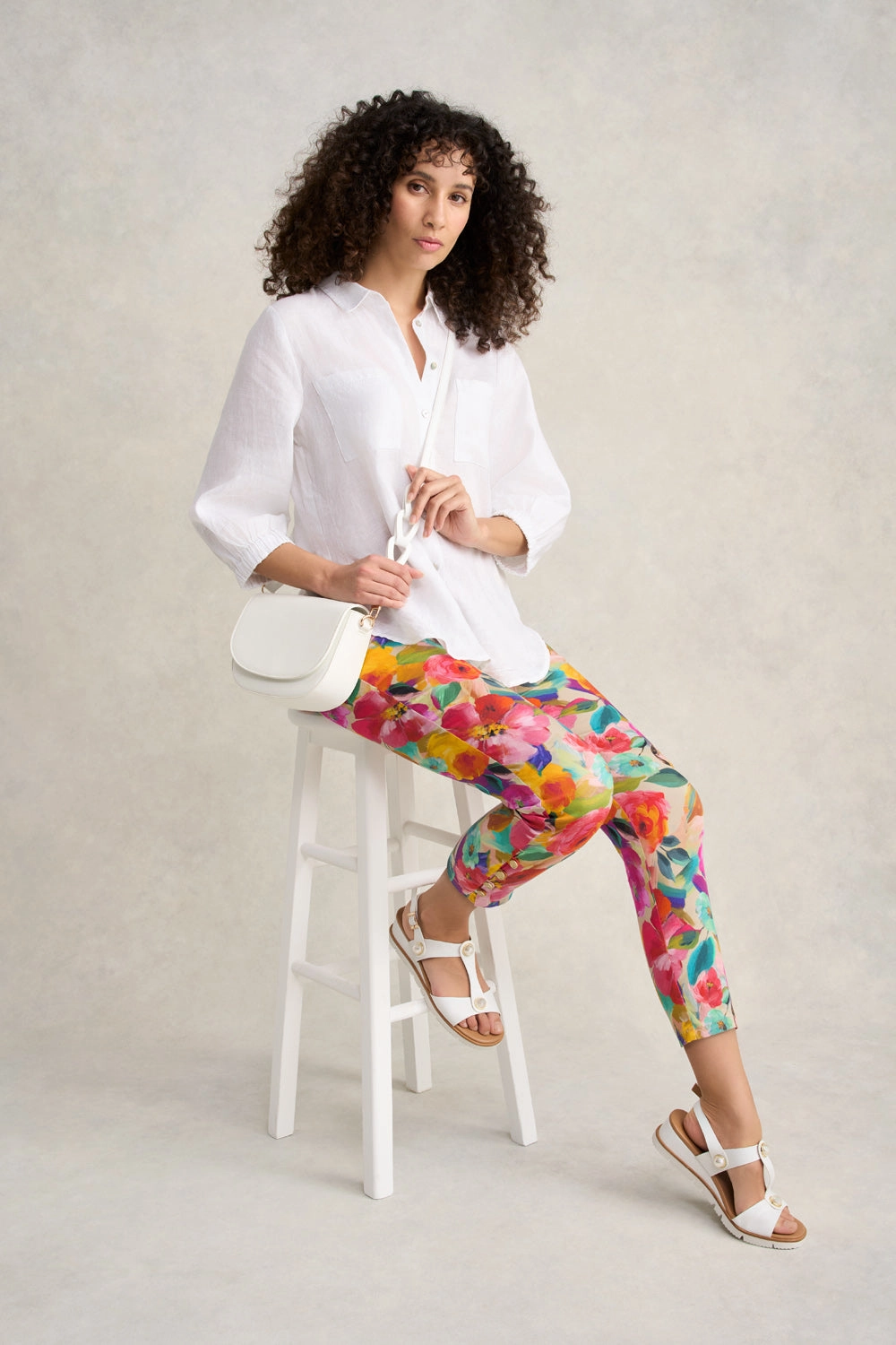 Bengajean 7/8th Button Detail - Multi Roses Print