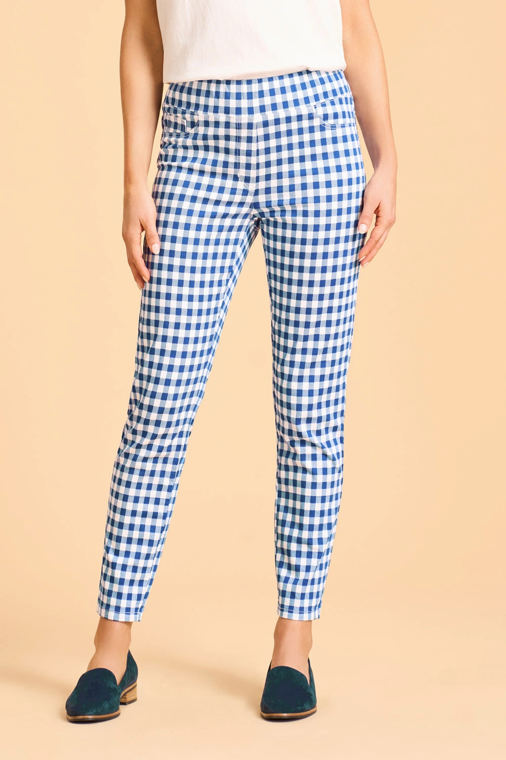 Bengajean 7/8th Skinny Leg - Azure Gingham