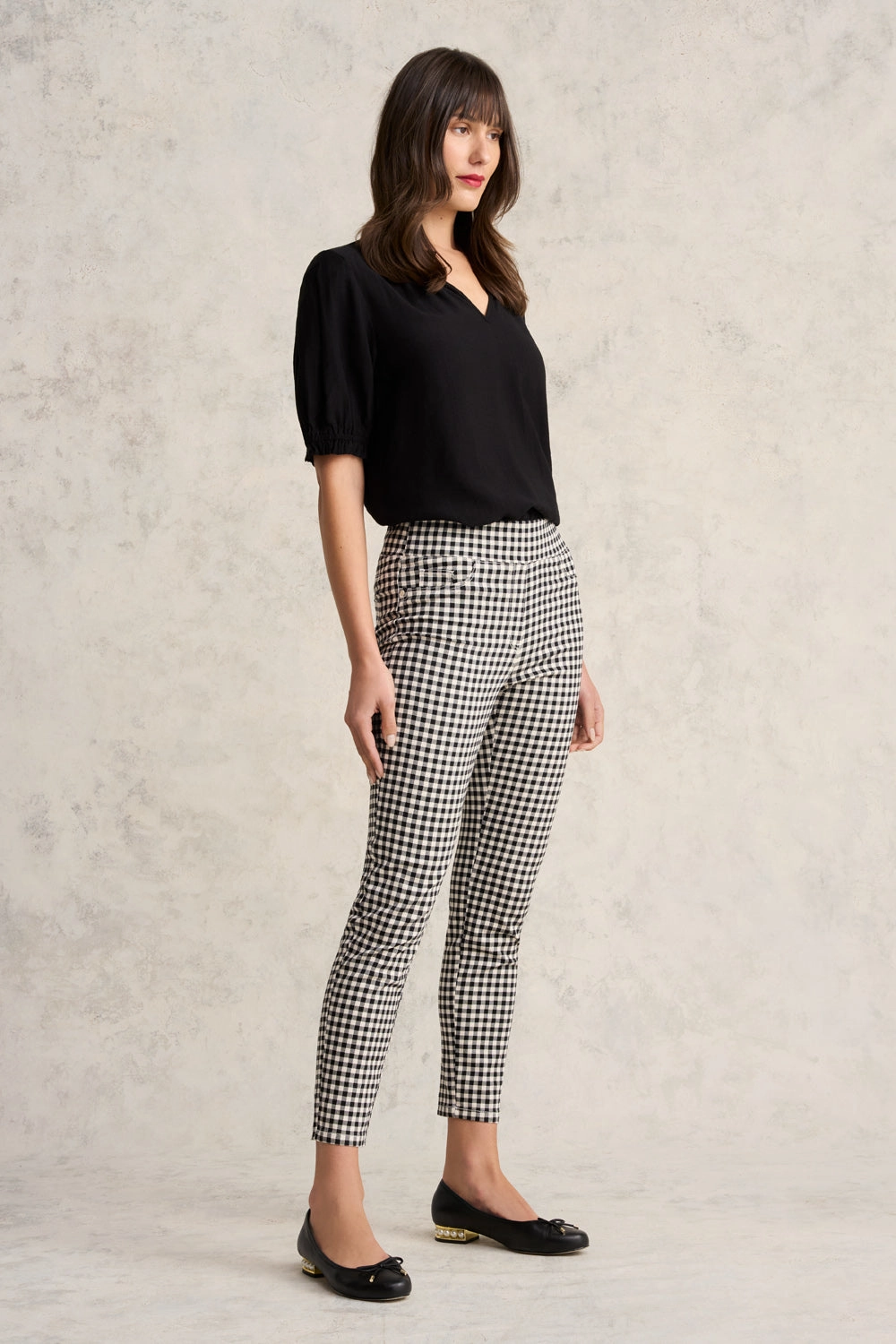 Bengajean 7/8th Skinny Leg - Black & Ecru Gingham