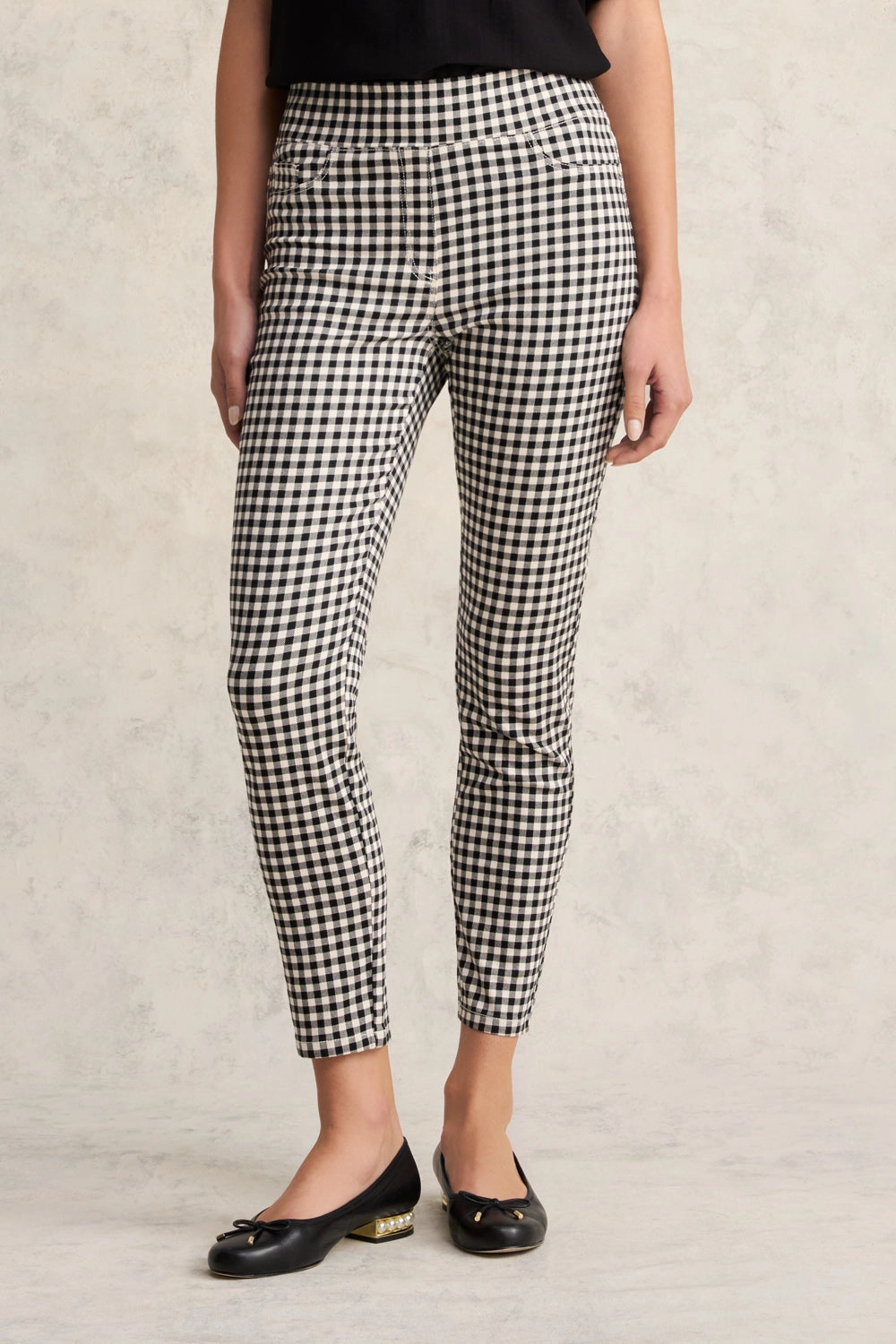 Bengajean 7/8th Skinny Leg - Black & Ecru Gingham