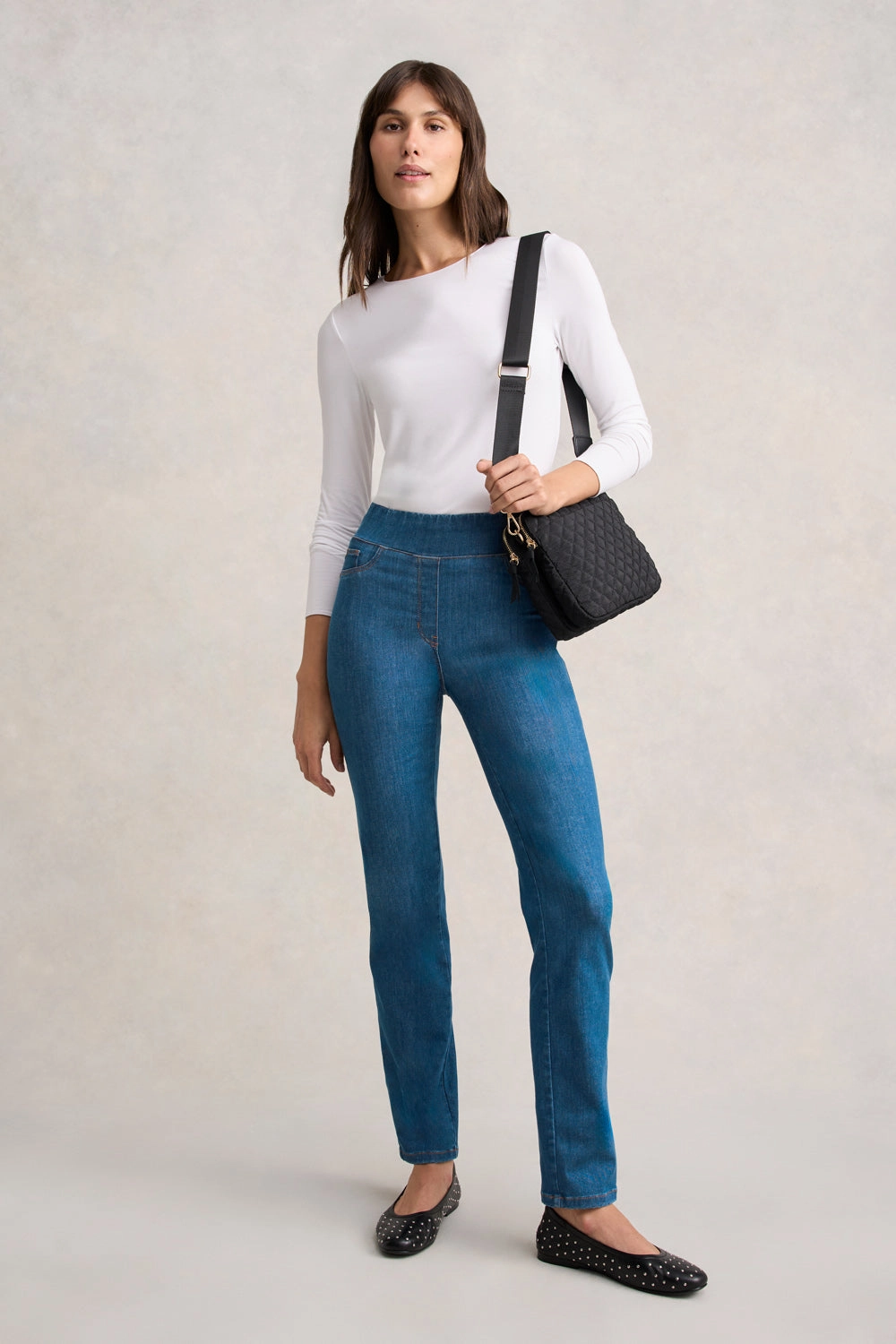 Bengajean Full Length Straight Leg - Indigo Mid Wash