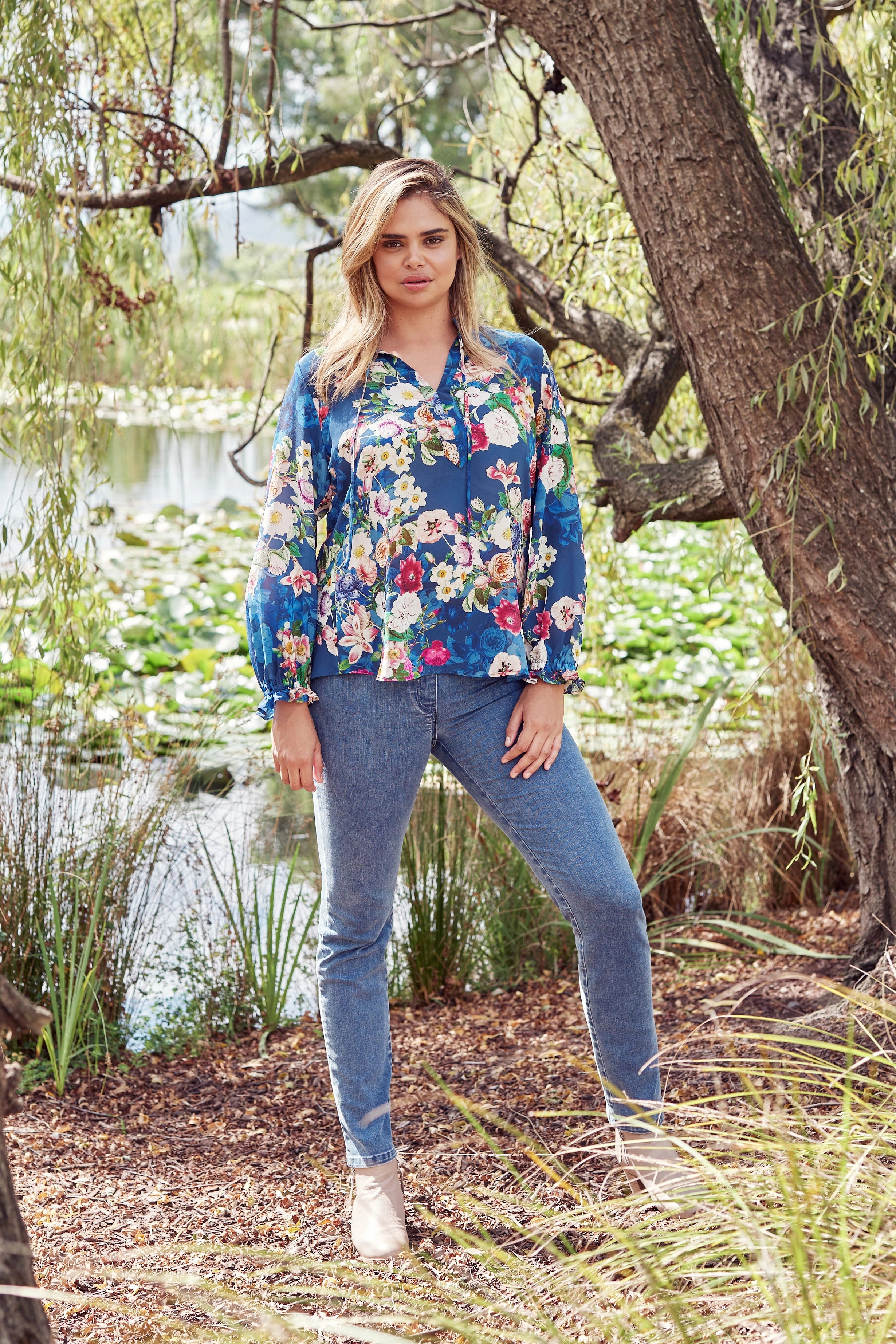 Bengajean Full Length Straight Leg - Petrol Blue