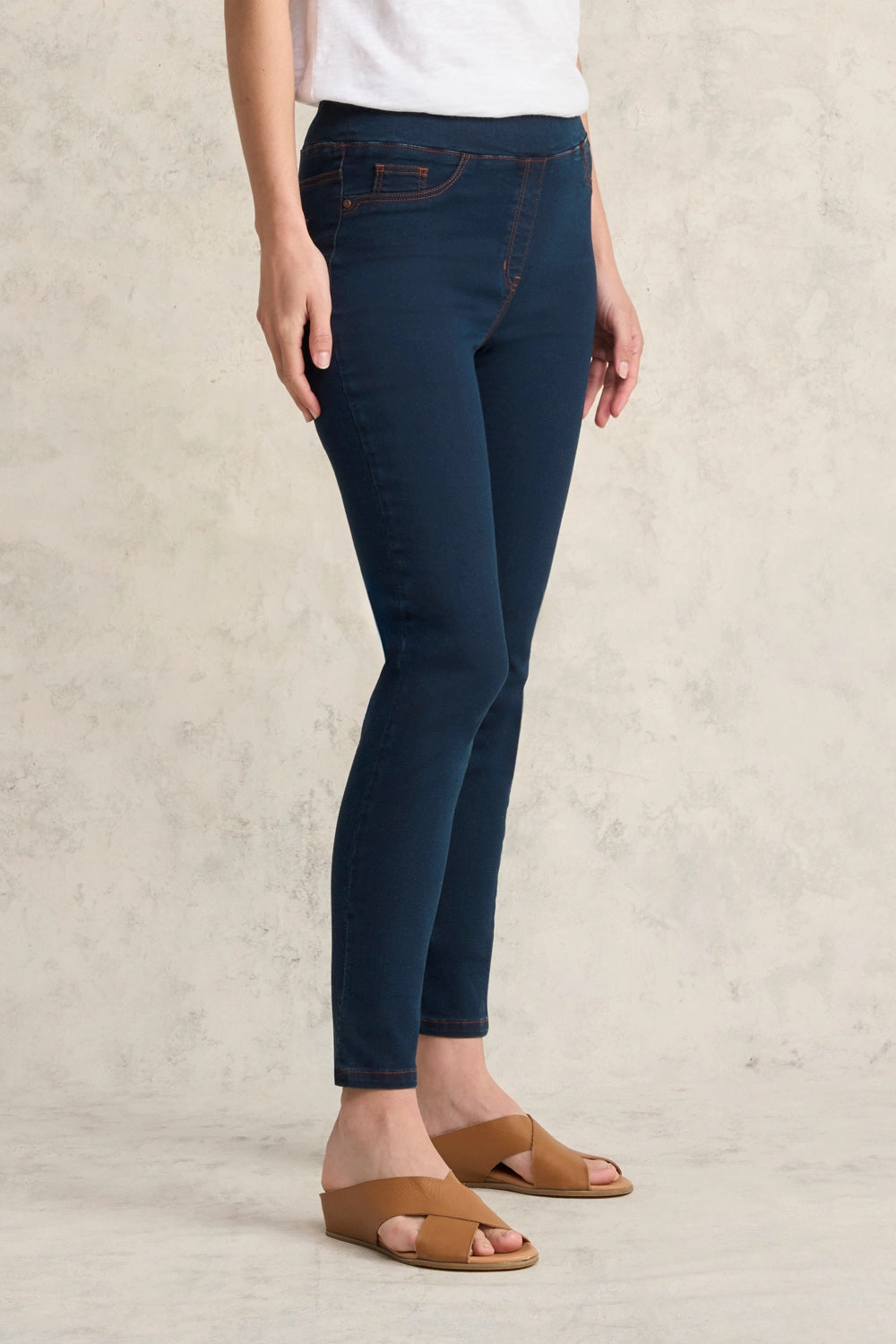 Bengajean Good Earth Cotton 7/8 Skinny Leg - Clean Denim Blue