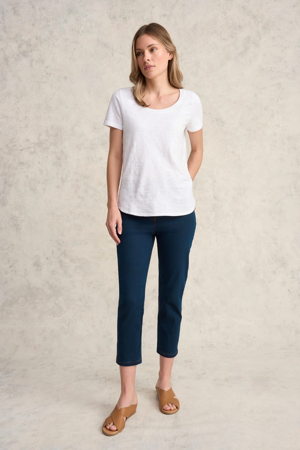 Bengajean Good Earth Cotton  Slim Leg - Denim Blue