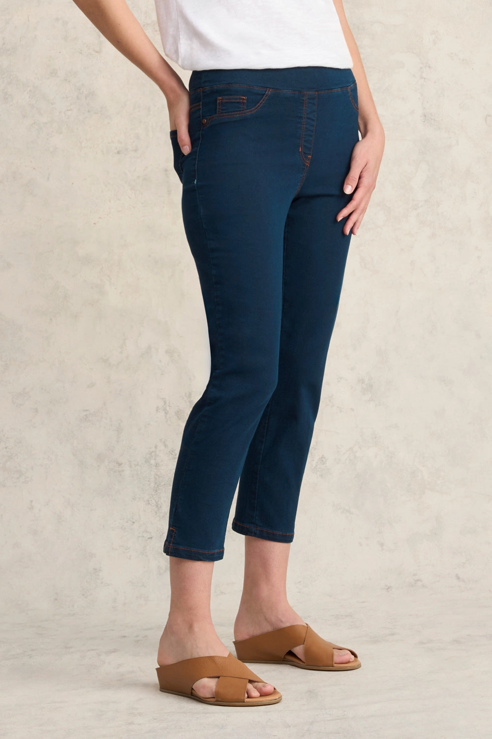Bengajean Good Earth Cotton  Slim Leg - Denim Blue