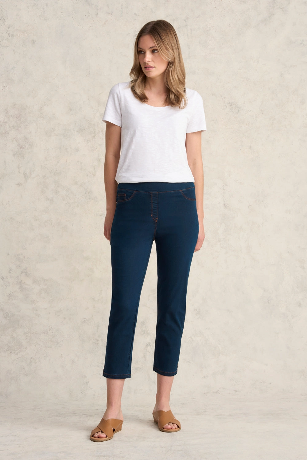 Bengajean Good Earth Cotton  Slim Leg - Denim Blue