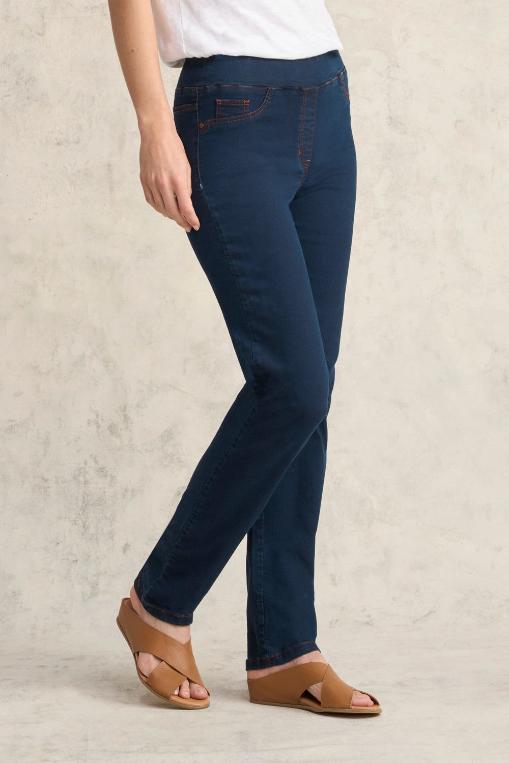 Bengajean Good Earth Cotton Straight Leg - Denim Blue