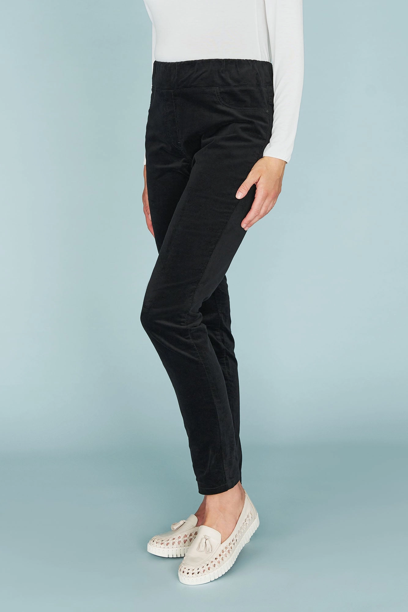 Bengajean Velvet Skinny Leg - Black