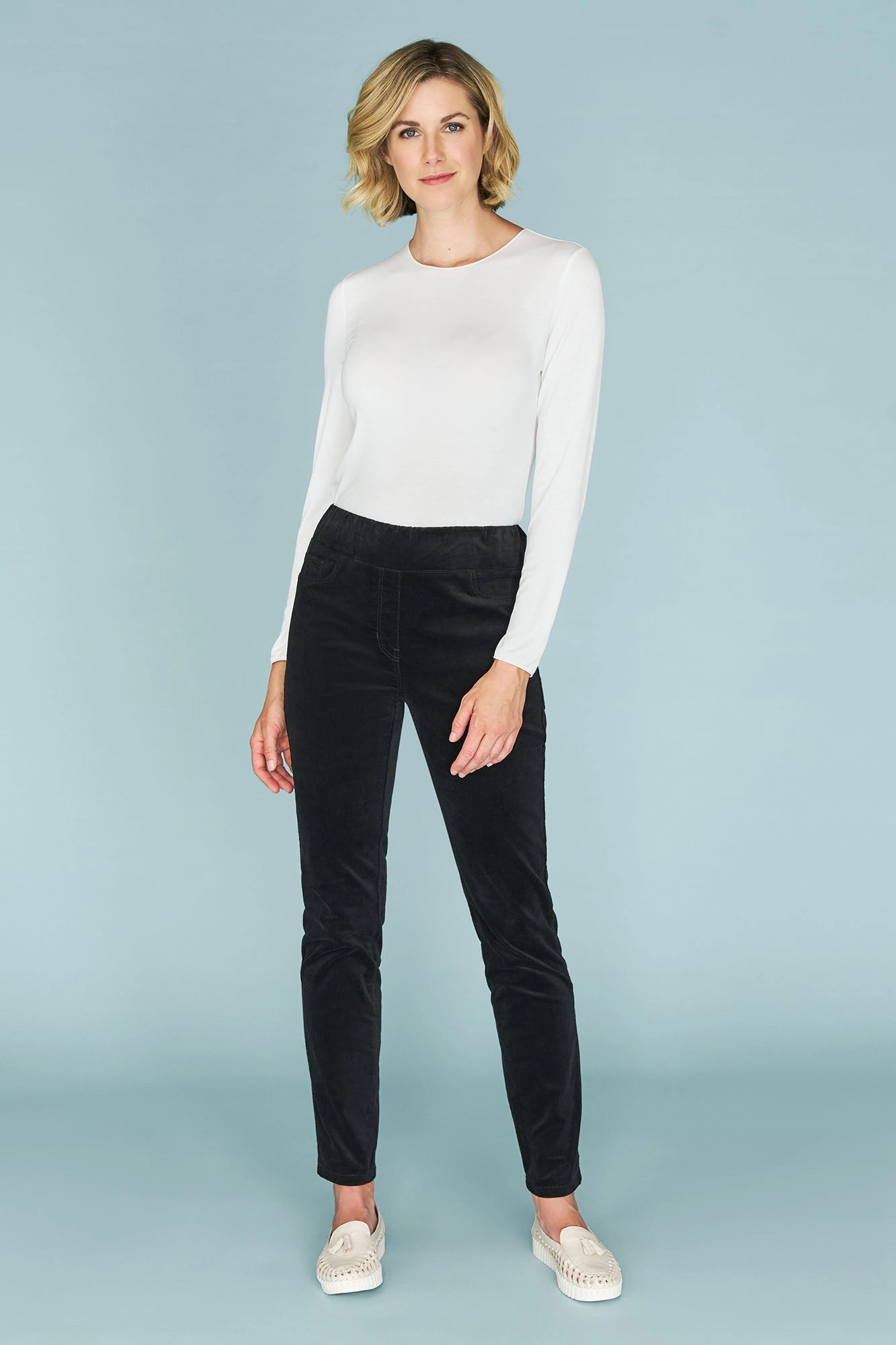 Bengajean Velvet Skinny Leg - Black