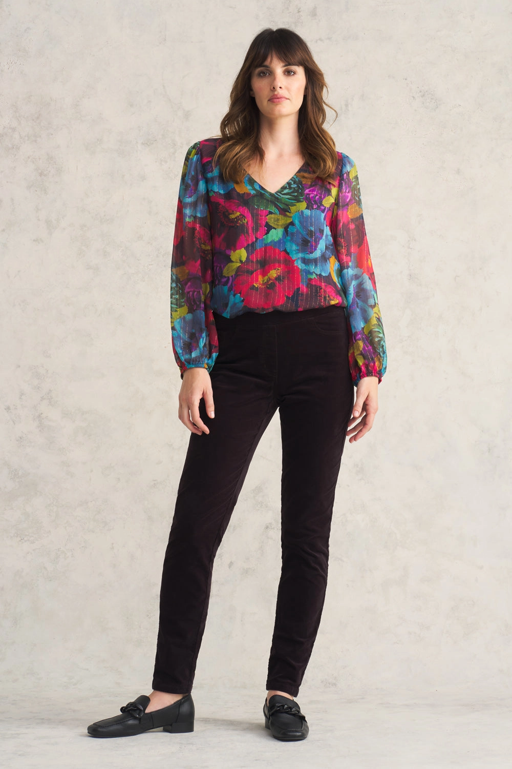 Bengajean Velvet Skinny Leg - Plum