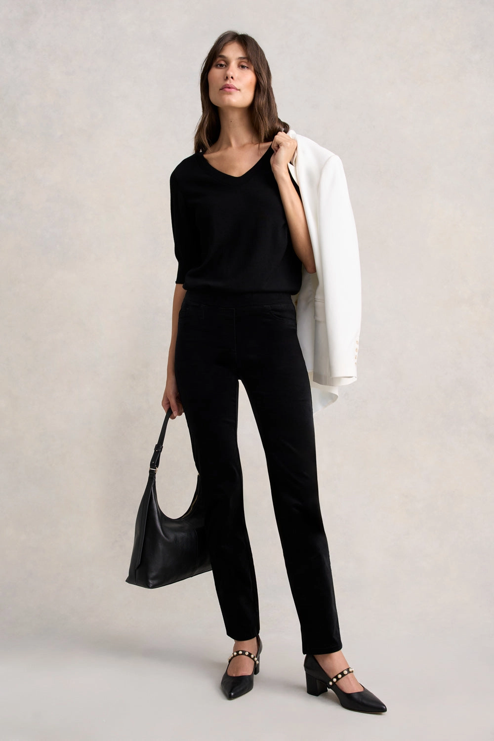 Bengajean Velvet Straight Leg - Black
