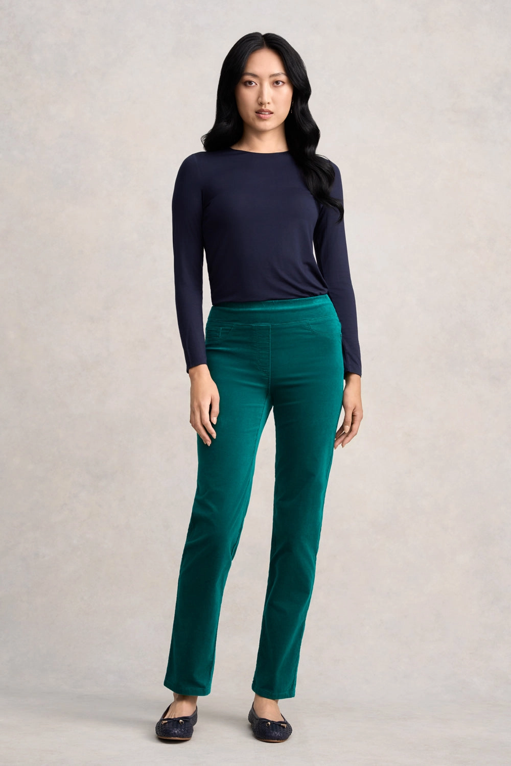 Bengajean  Velvet Straight Leg - Dark Jade