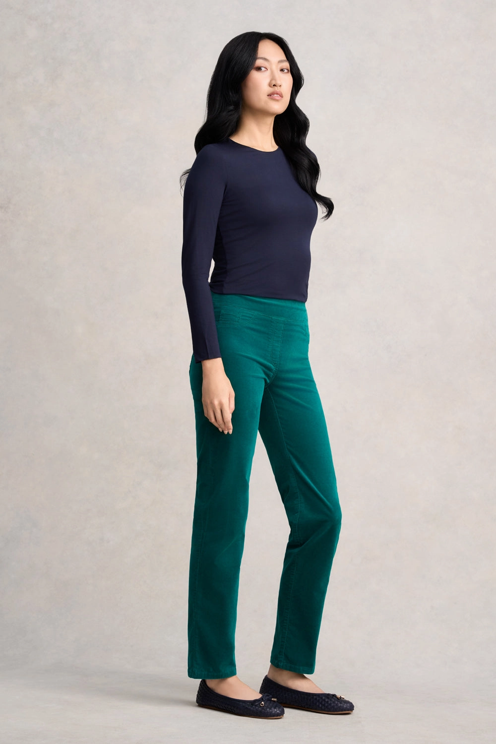 Bengajean  Velvet Straight Leg - Dark Jade