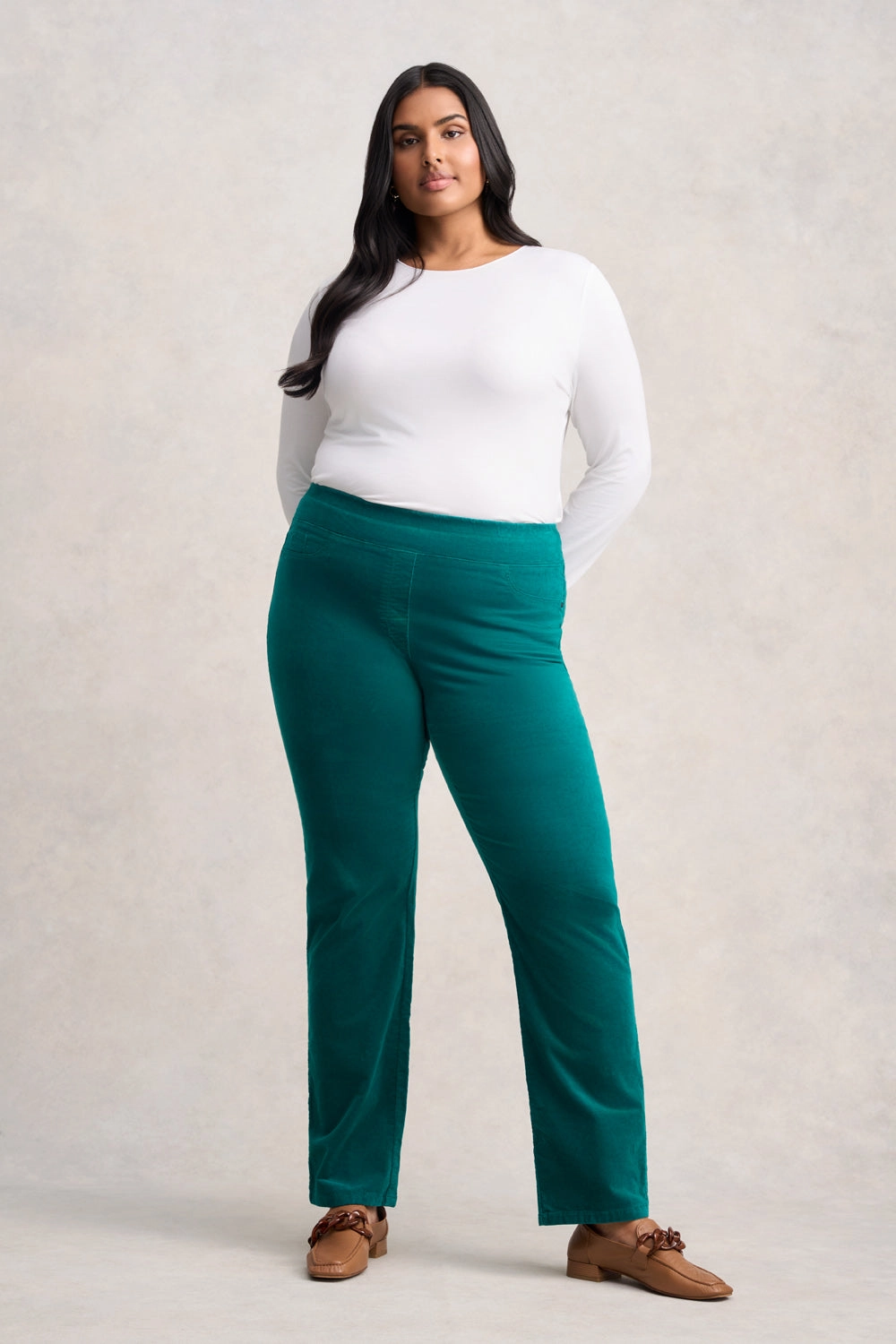 Bengajean  Velvet Straight Leg - Dark Jade