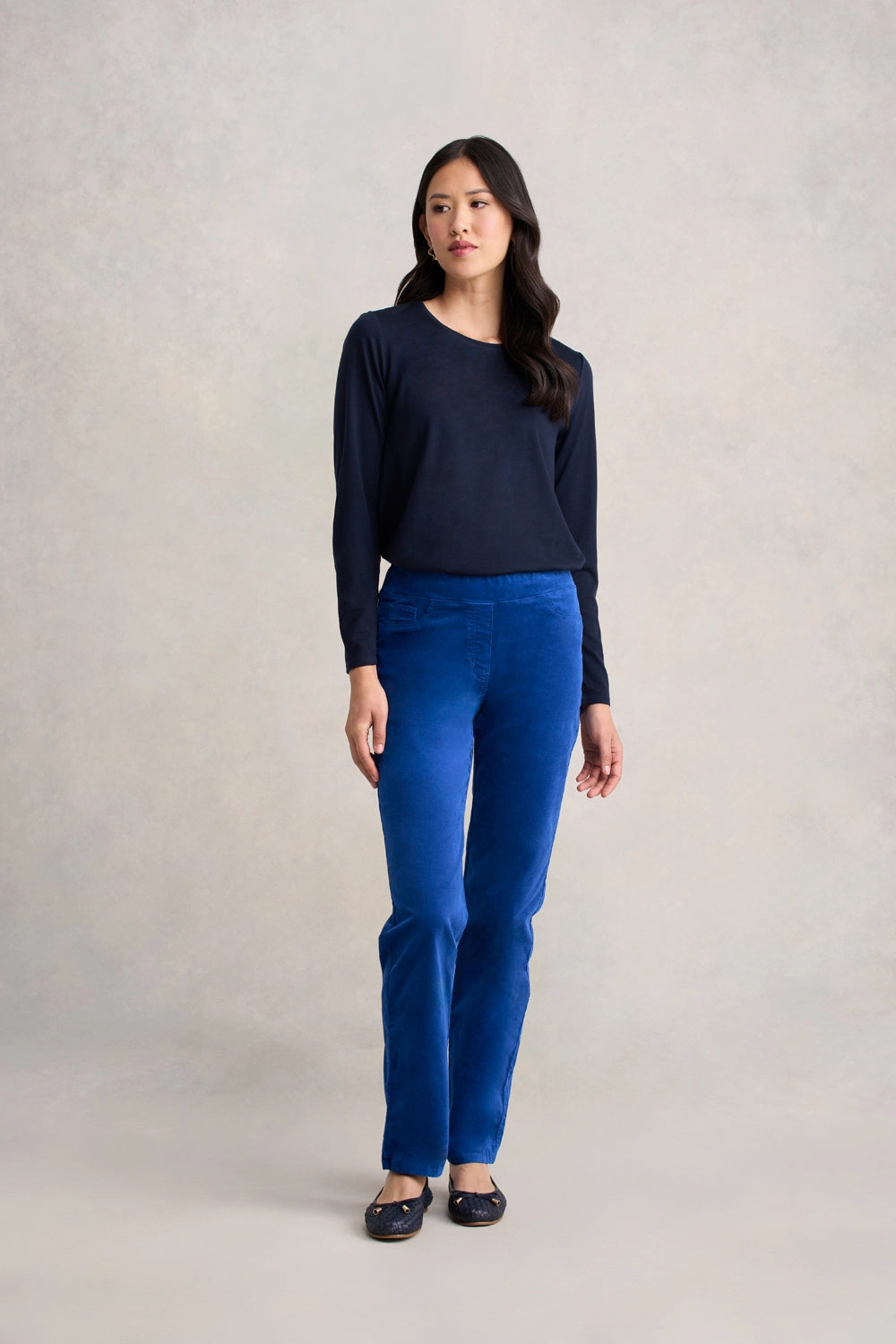 Bengajean Velvet Straight Leg - Prussian Blue