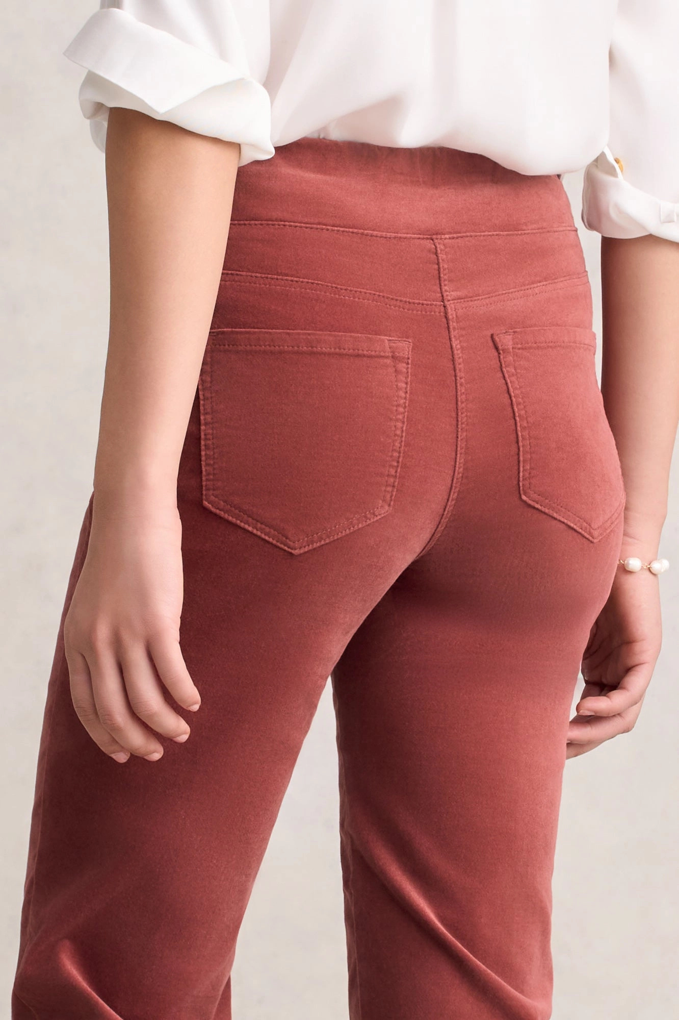 Bengajean Velvet Straight Leg - Rosewood
