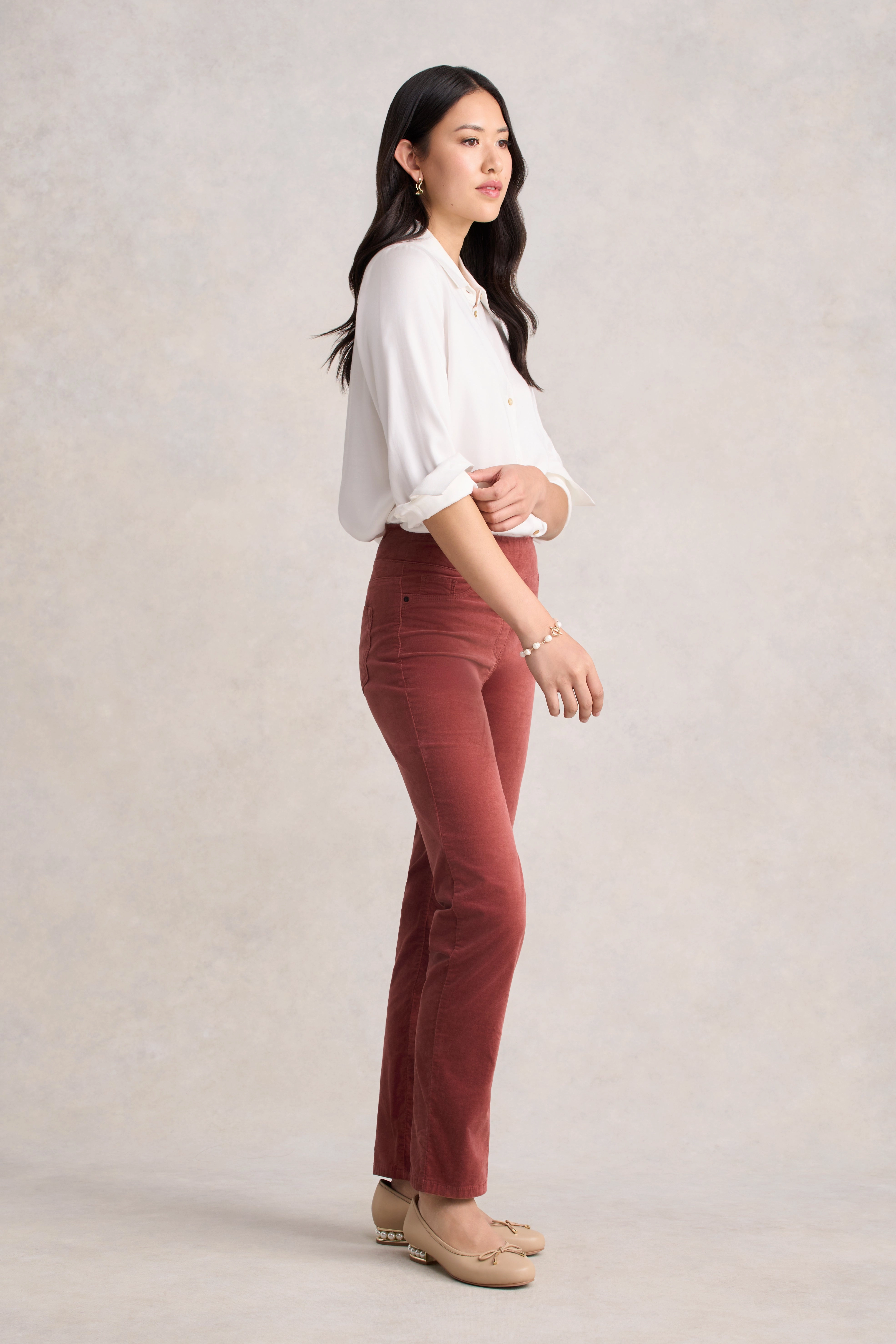 Bengajean Velvet Straight Leg - Rosewood