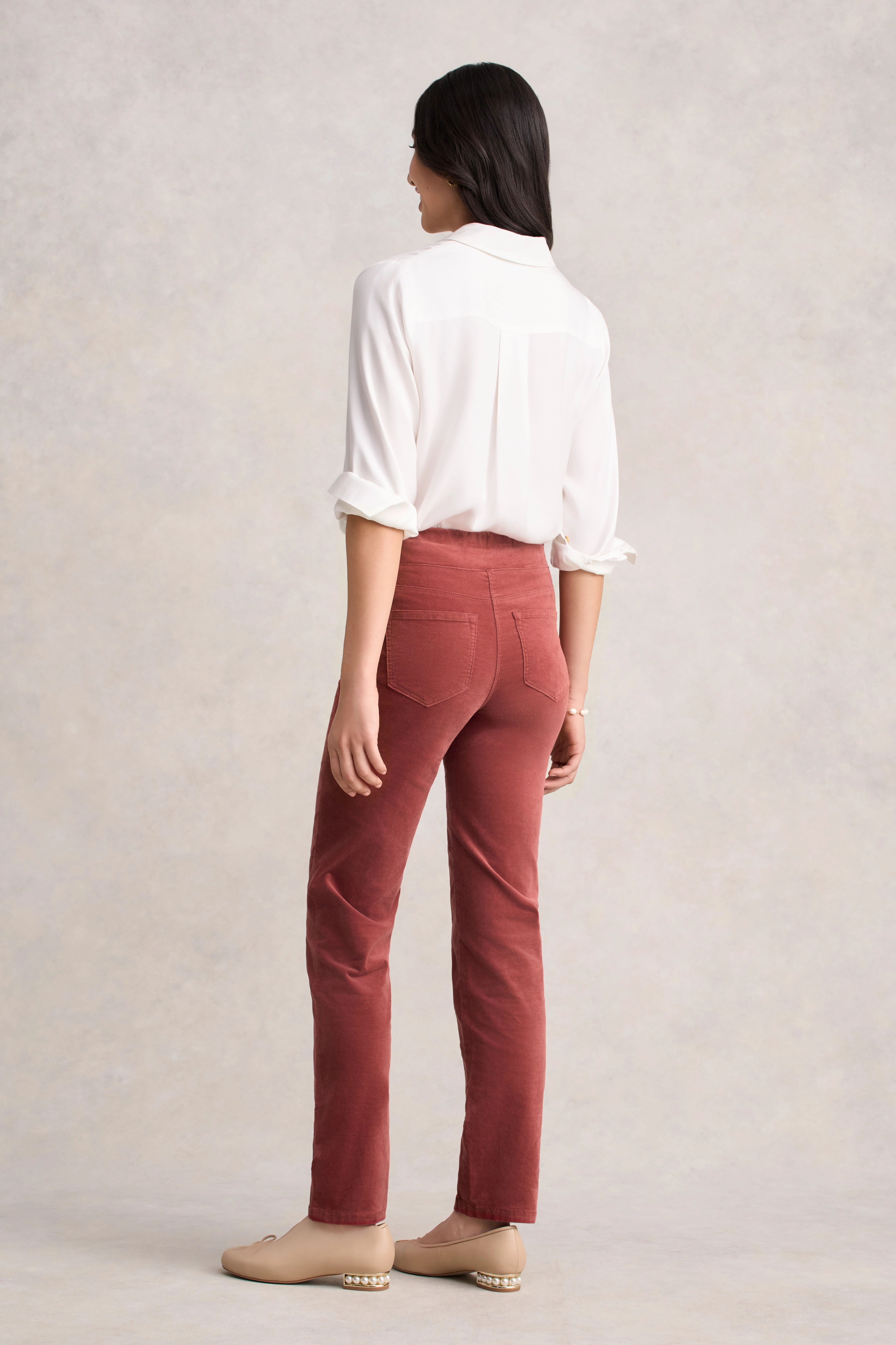 Bengajean Velvet Straight Leg - Rosewood
