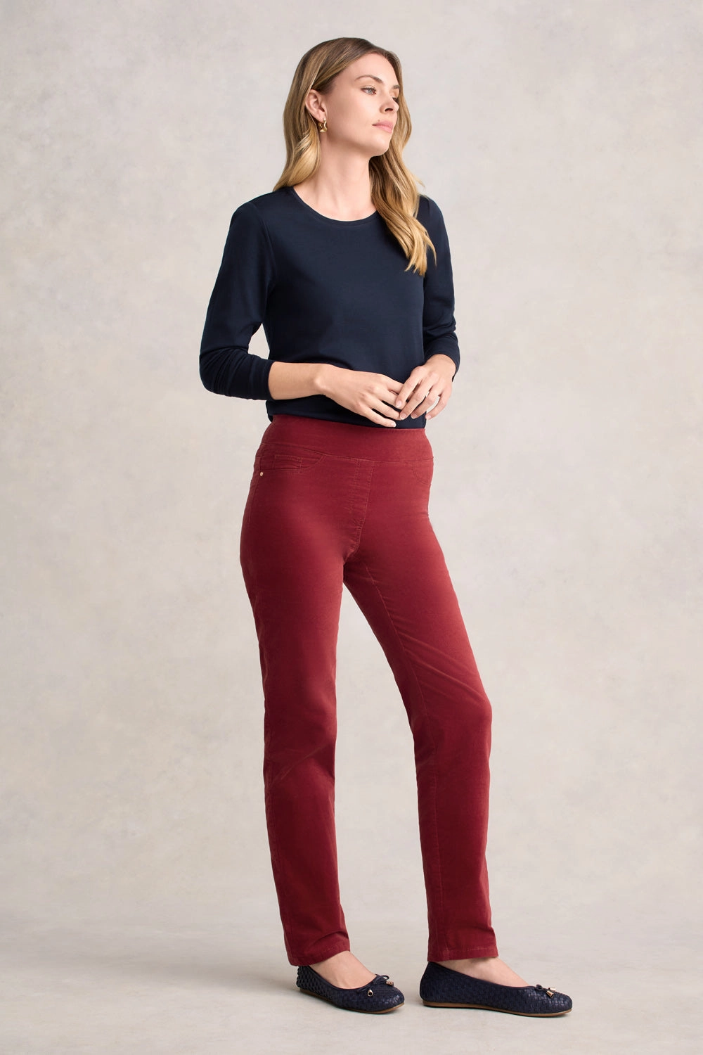 Bengajean Velvet Straight Leg - Scarlet