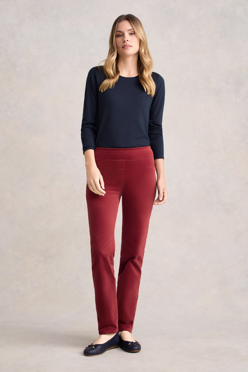 Bengajean Velvet Straight Leg - Scarlet