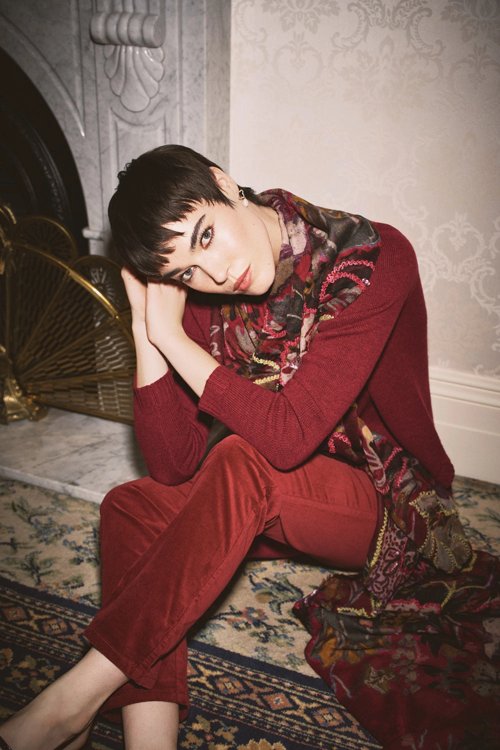 Bengajean Velvet Straight Leg - Scarlet